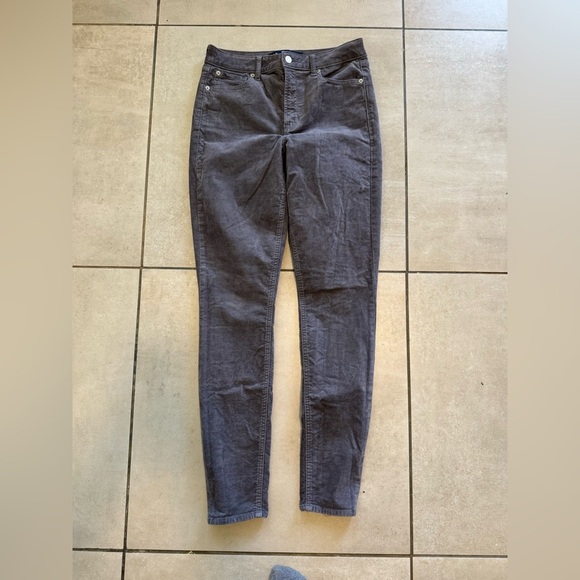 GAP High Rise Grey Corduroy Skinny Leggings Pants Sz 8/29T - Picture 2 of 12